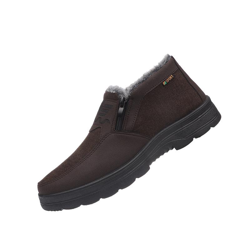 2025 Men s Winter Cotton Shoes: Warm, Thickened, Non-Slip, Waterproof Beijing Style for Middle-Aged  Elderly 40 кофейный