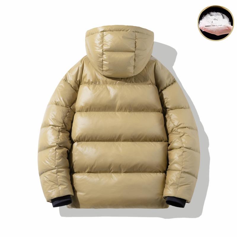 Short Glossy Down Jacket for Men and Women, Thickened White Duck Down Loose Couple's Bread Coat, New Winter Clothing