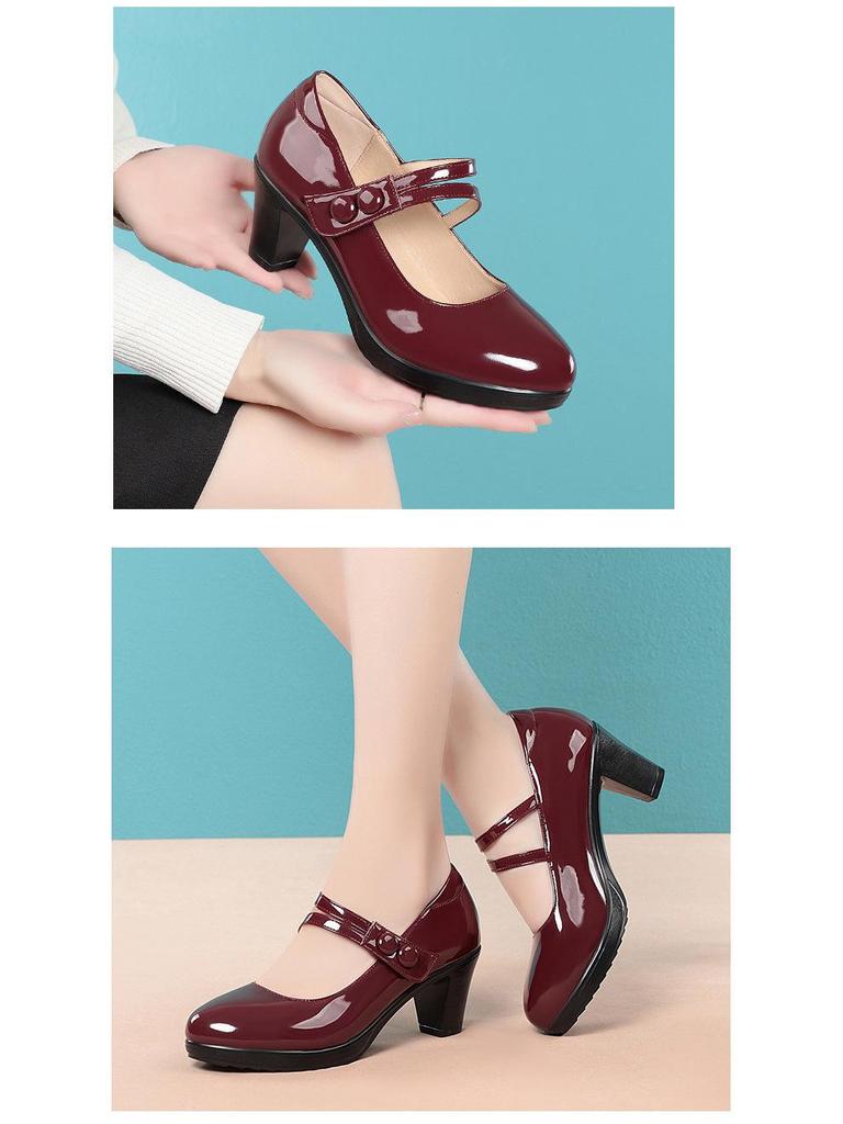 2022 Damen Weiches Leder Schuhe mit niedrigem Absatz: Frühlings-/Herbststil für Laufsteg & Cheongsam