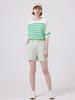 AYIHOLIC CASHMERE Marine Stripe Round Neck Pullover