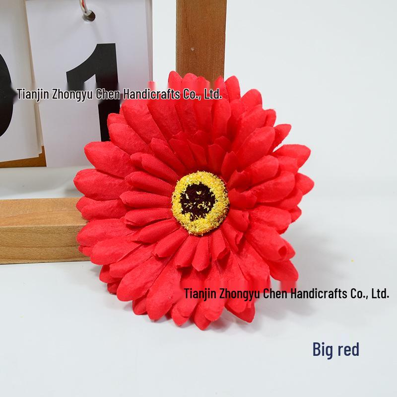 Artificial African Daisy Sunflower Accessories: Hat, Bag, DIY Fan, Prop, Box, Bracelet красный