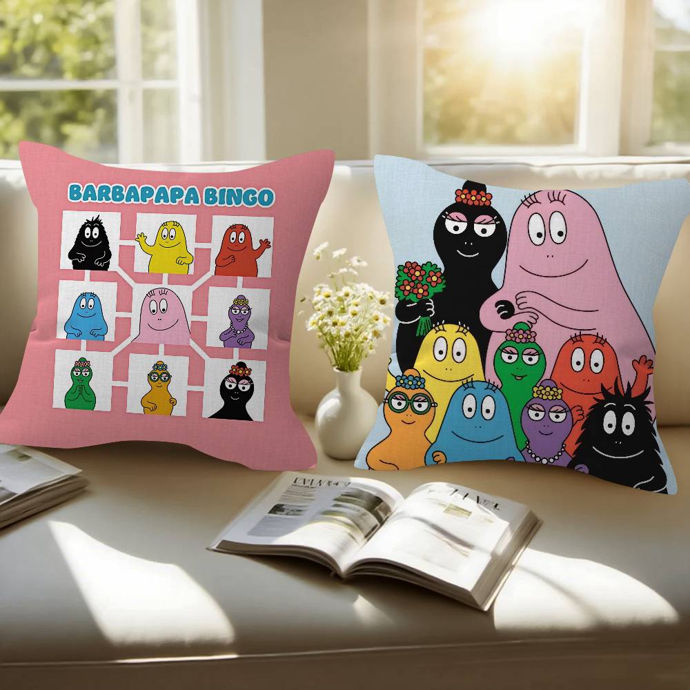 Cartoon Barbapapa CUTE   Pillowcase Toon Gift Cushion Cover Bedroom Home Sofa Chair Seat Decor Pillow Case
