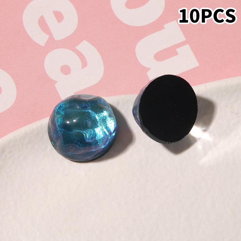 10pcs Glitter Geometry Rounds Cabochon Beads for Crafts DIY Resin Art Flatback Jewelry Making Embellishments
