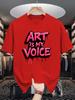 Drip Graffiti Letter Graphic Unisexs Crew Neck T Shirt Art Is My Voice Artist Slogan Print Short Sleeve Casual Cotton Daily Street