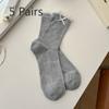 5 Pairs of Women's Spring and Summer Fashionable Cotton Bow Bell Accessories and Socks