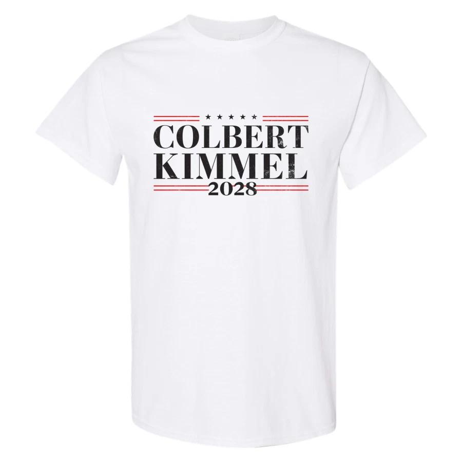Colbert Kimmel 2028 Funny Vintage Political Campaign USA T Shirt Election Tee S
