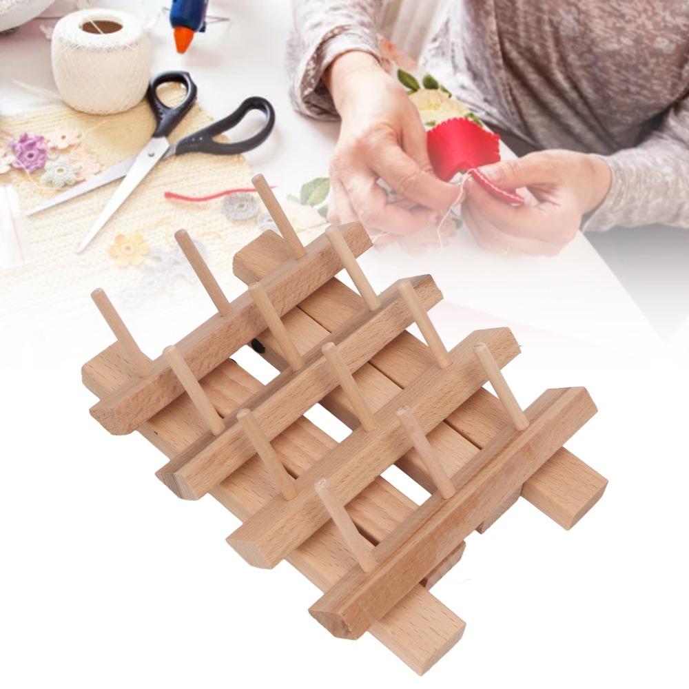 Beech Wood Wooden Thread Rack Foldable Design Bobbin Organizer  For DIY Embroidery