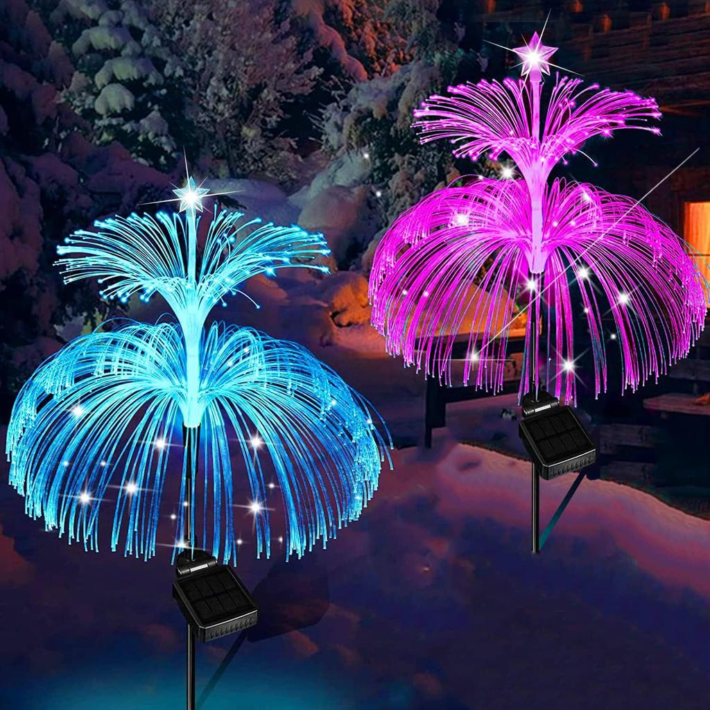 Waterproof Solar Jellyfish Reed Lawn Lamp - Outdoor Luminous Decoration