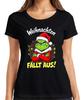 Christmas Falling Out Grinch Xmas Wreath Angry Funny Evil Ladies Tshirt