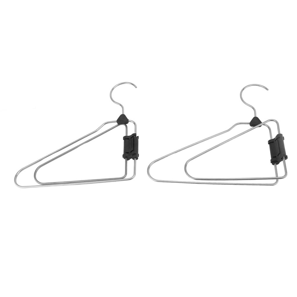 5pcs Foldable Clothes Hanger Stainless Steel Multifunctional Anti Slip Foldable Garment Hangers for