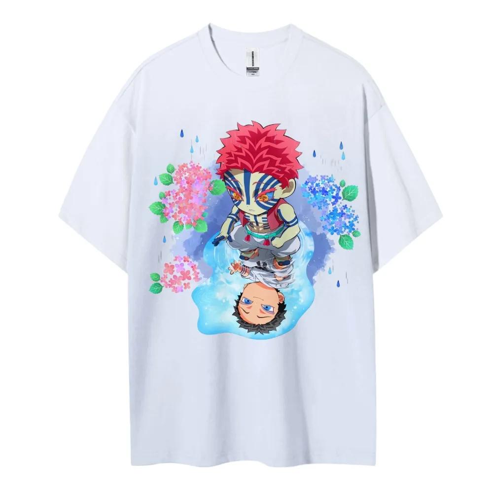 Demon Slayer Tshirt Mens Pure Cotton Casual Round Neck Tshirt Short Sleeve Clothing Summer Sports Casual Short Sleeve Top