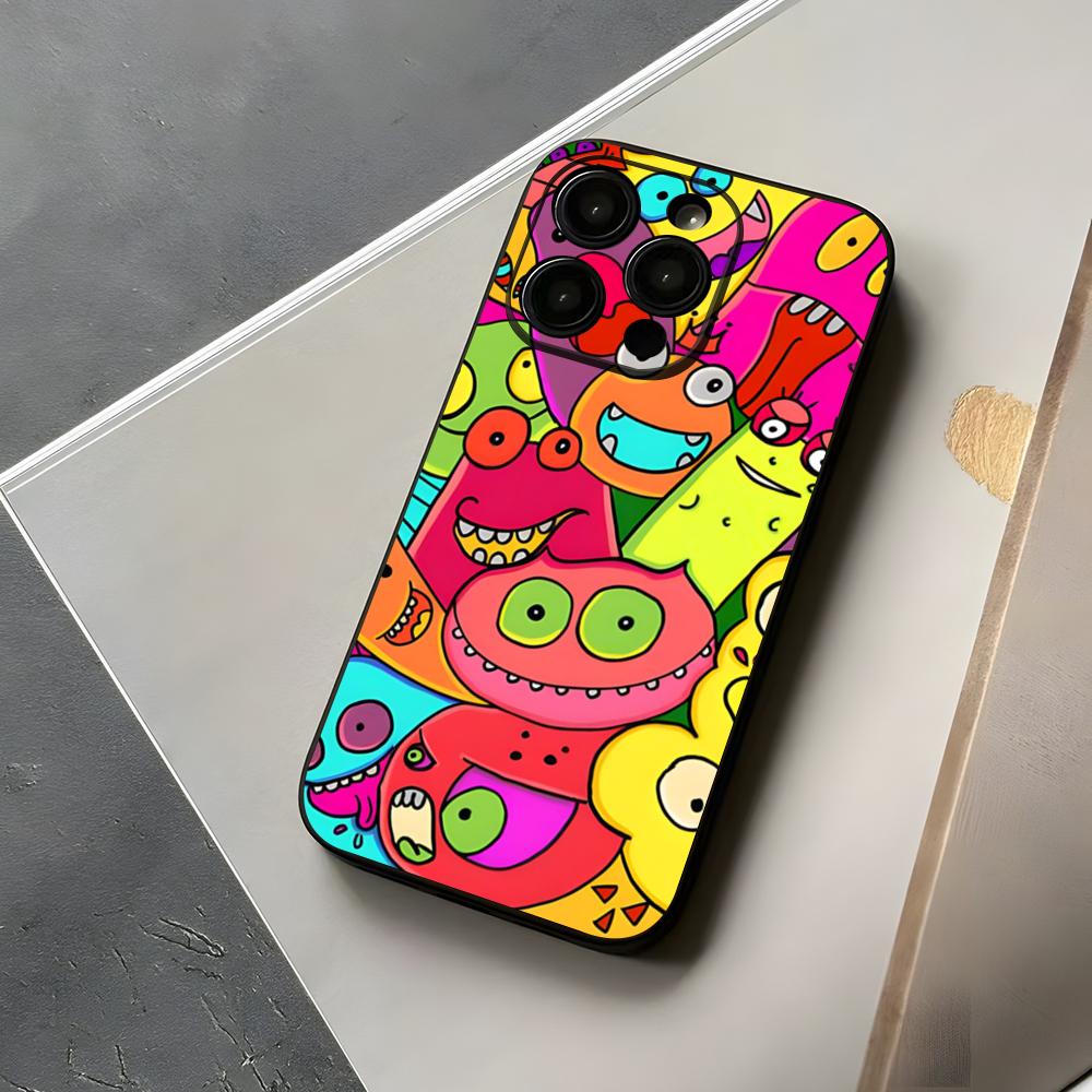 Monster Party Phone Case For Iphone 15 16 12 14 Se 2020 The Waves 2022 Pro Max 11 13 Xr X Xs Plus Funda Shell Cover