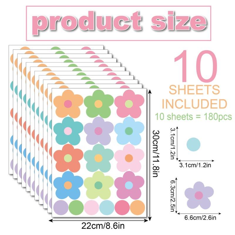 Cartoon Flower Wall Stickers Polka Dots Beautiful Home Living Room Self-adhesive PVC Decoration Kindergarten Children's Room Wall Stickers