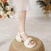 Hot wind summer new women's fashion sandals platform muffin beach shoes versatile one-word belt women's shoes