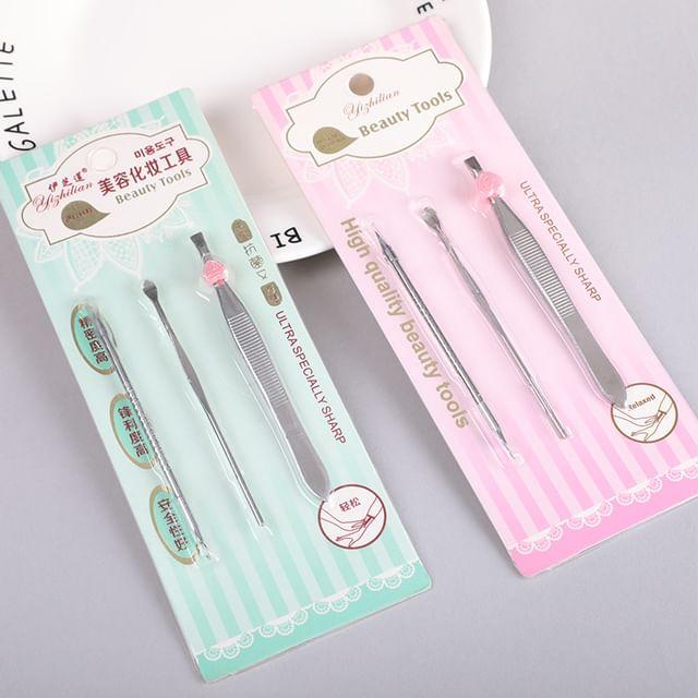 magrinta - Set: Stainless Steel Tweezers + Blackhead Remover + Earpick