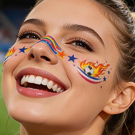 Football Face Tattoos, Waterproof Temporary Freckle Stickers, Soccer Match Body Art for Sports Fans, Game Day Party Makeup