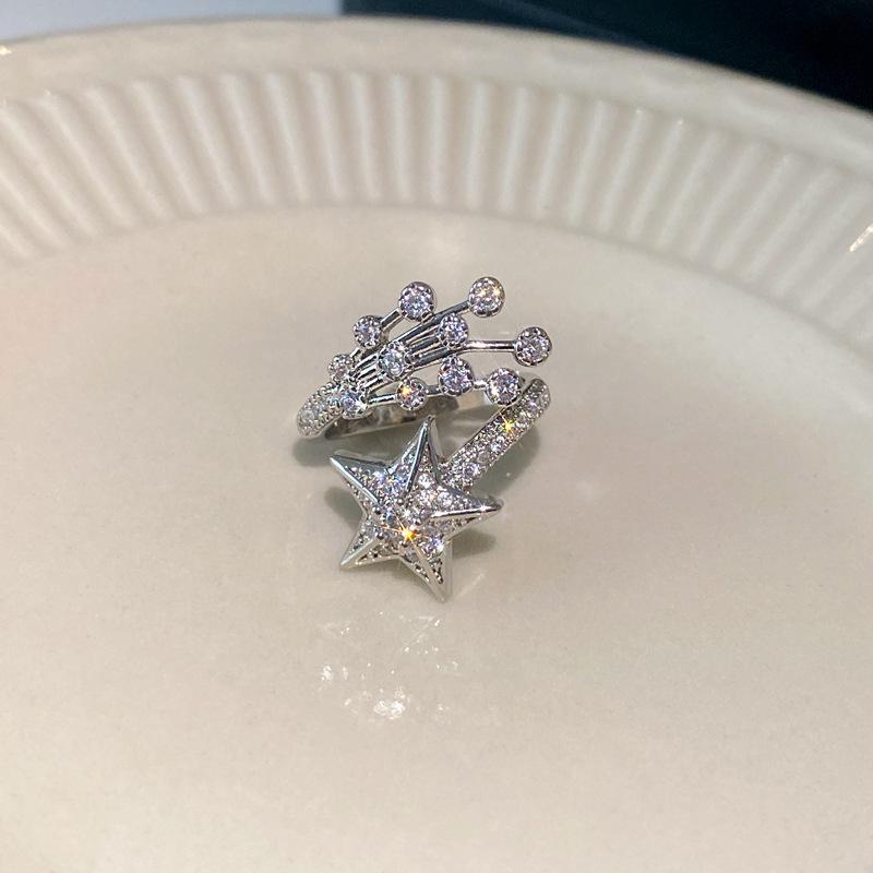 5A Grade Zircon Bauhinia Pattern Open Ring - Luxurious, Versatile, Exquisite Jewelry for Women