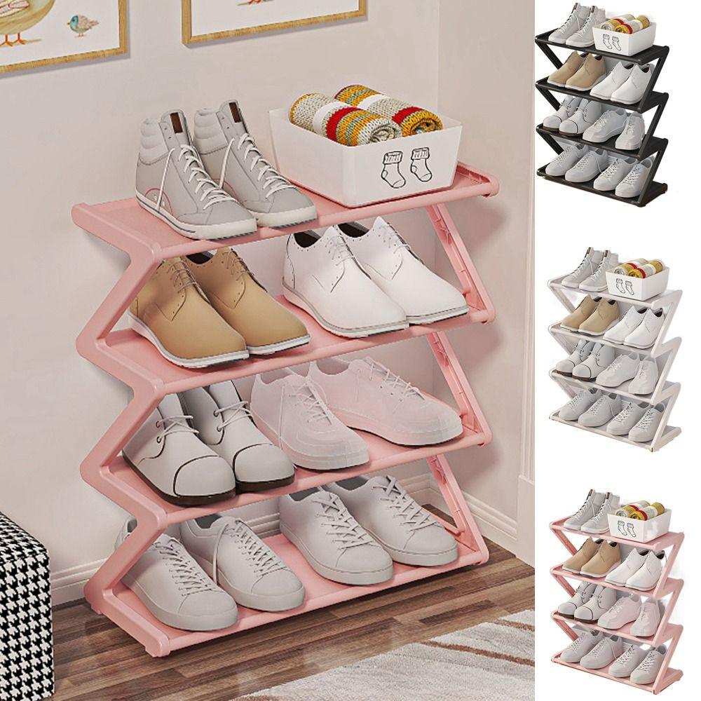 Z-Shaped Shoe Stand Plastic Shoe Storage Rack Multifunctional Doorway Shoe Rack  Dormitory