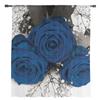 Blue Rose Flower Tulle Curtains for Living Room Printed Sheer Voile Curtain Bedroom Window Screening Drapes Blinds Home Decor