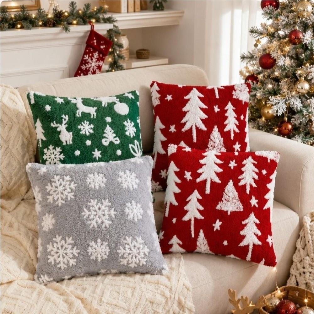45x45cm Throw Pillow Cover Soft Plush Decorative Pillowcase New Cushion Cover Christmas Decor