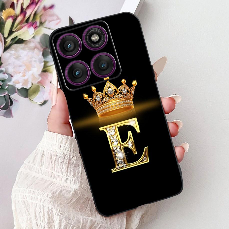 For Motorola Edge 60 Pro Case 2025 Luxury Crown Letters Soft Silicone Black Phone Cover For Moto Edge 60 Fusion 60s Edge60 Funda
