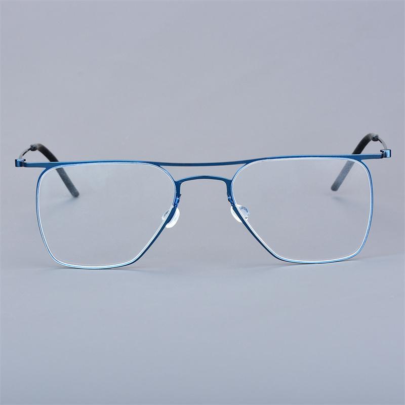 Denmark Brand Pure Titanium Screwless Square Glasses Frame 5502 Men Business Eyeglasses Fashion Women Blue Spectacles Eyewear