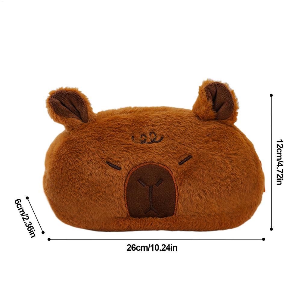 Bleistiftmäppchen Capybara Stiftbox mit Reißverschluss Plüsch-Bleistiftbox für Kinder Studenten Schulsachen Schreibwarenaufbewahrung College