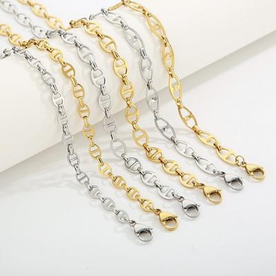 Beveled Japanese-style Chain Stainless Steel Necklace Ladies Trend Ins Style Jewelry