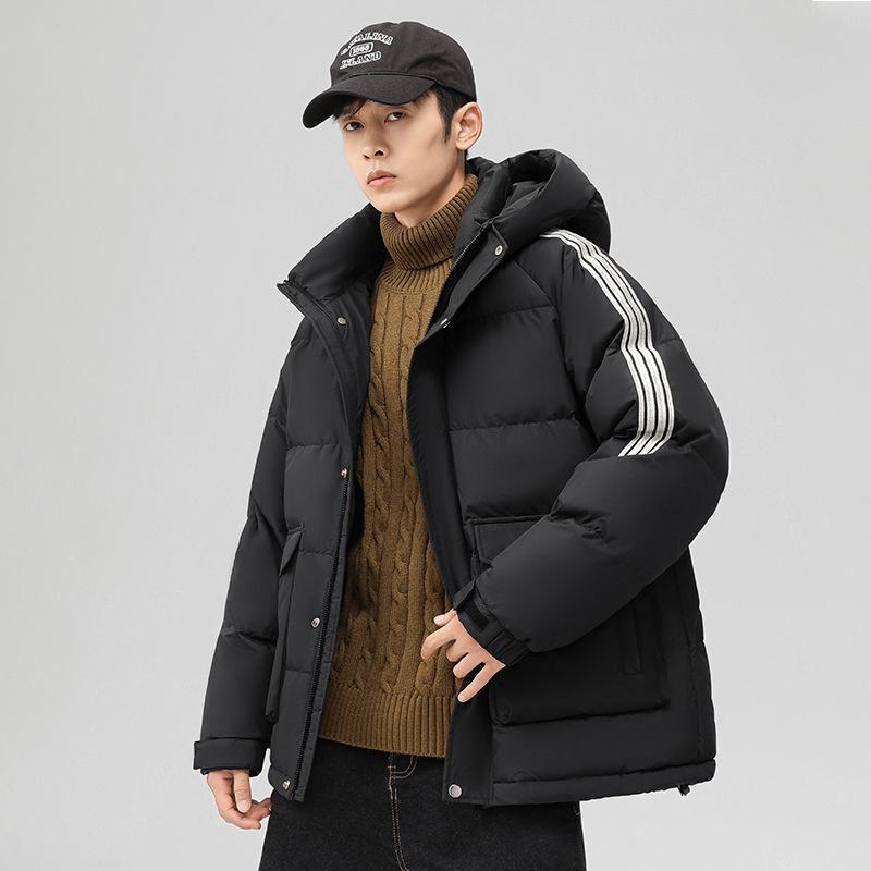 Winter New Couple Wear Bread Down Jacket Men's Casual Versatile Hooded Outdoor Cold Protection and Warm Winter Jacket