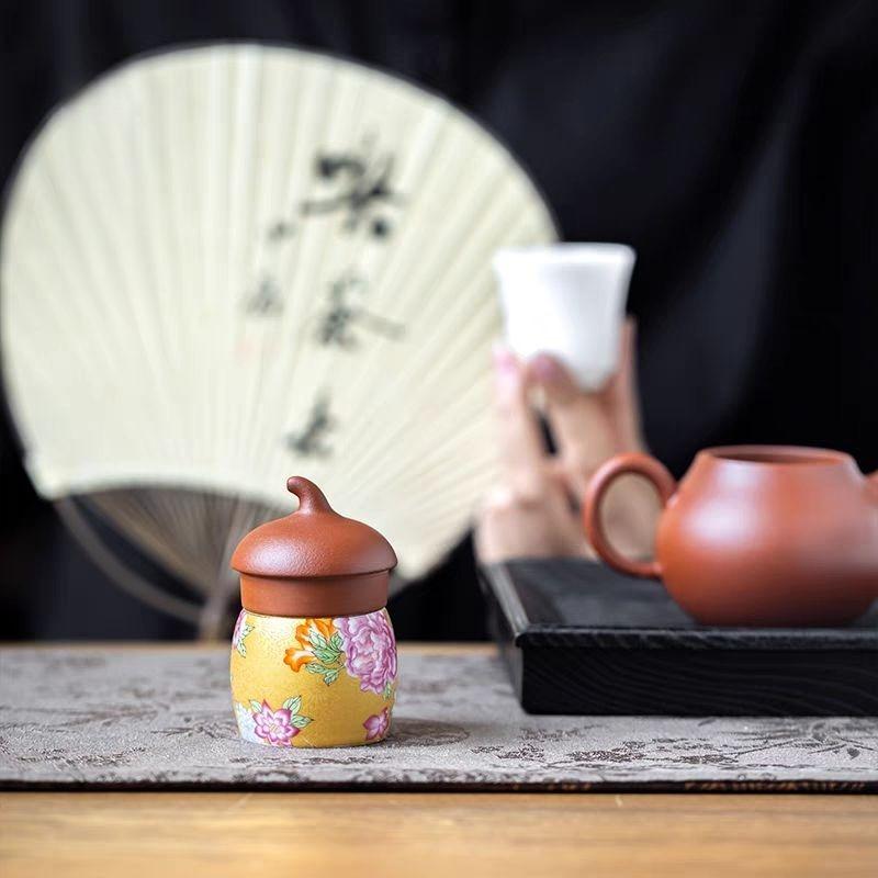 1pc Ceramic Cover Set Vintage Household Enamel Color Kung Fu Tea Ceremony Accessories Single Put Teapot Cover Bowl Cover Bracket