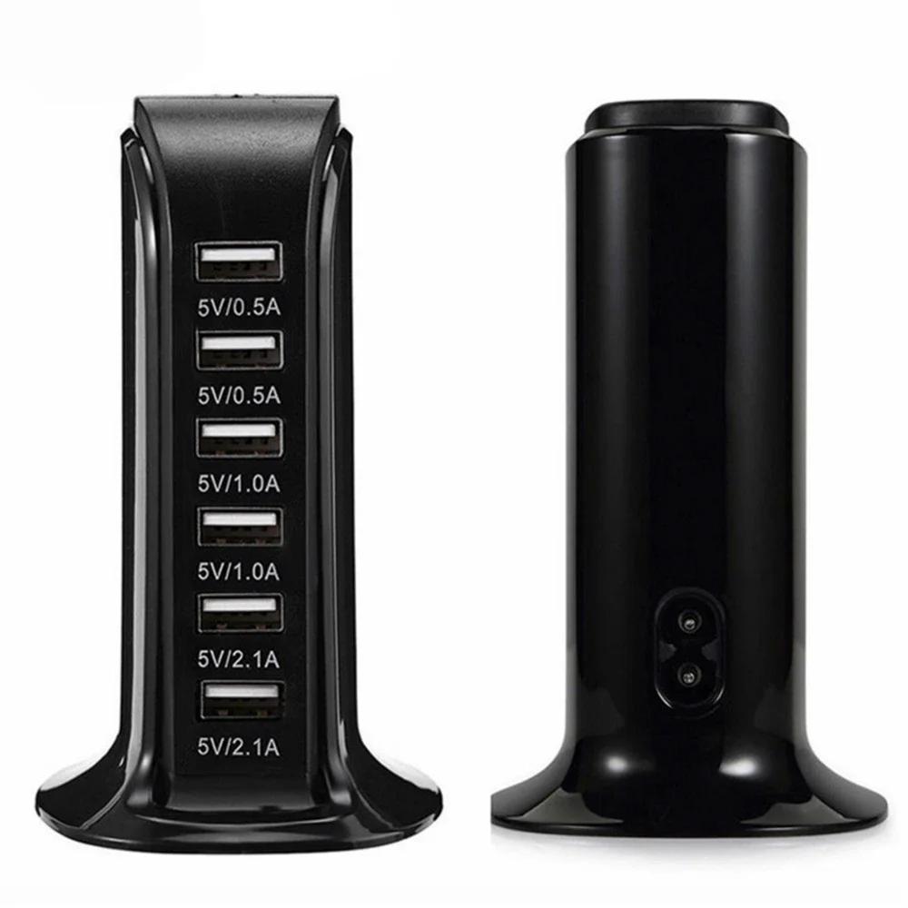 

30 Вт Быстрый Мульти 6 USB Портовый Хаб Зарядное устройство Настольная Док-станция для Быстрой Зарядки Домашний Множественный Дорожный Адаптер Настенная Розетка Для iPhone 15 EU