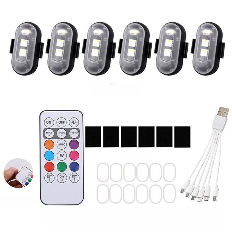 Kabellose Auto-Atmosphärenleuchte LED-Stroboskoplichter Warnleuchten RGB LED Flugzeug-Stroboskoplichter Auto Motorrad LED-Lampe