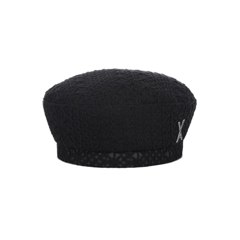 VARZAR Epoxy Stud See-Through Beret Black