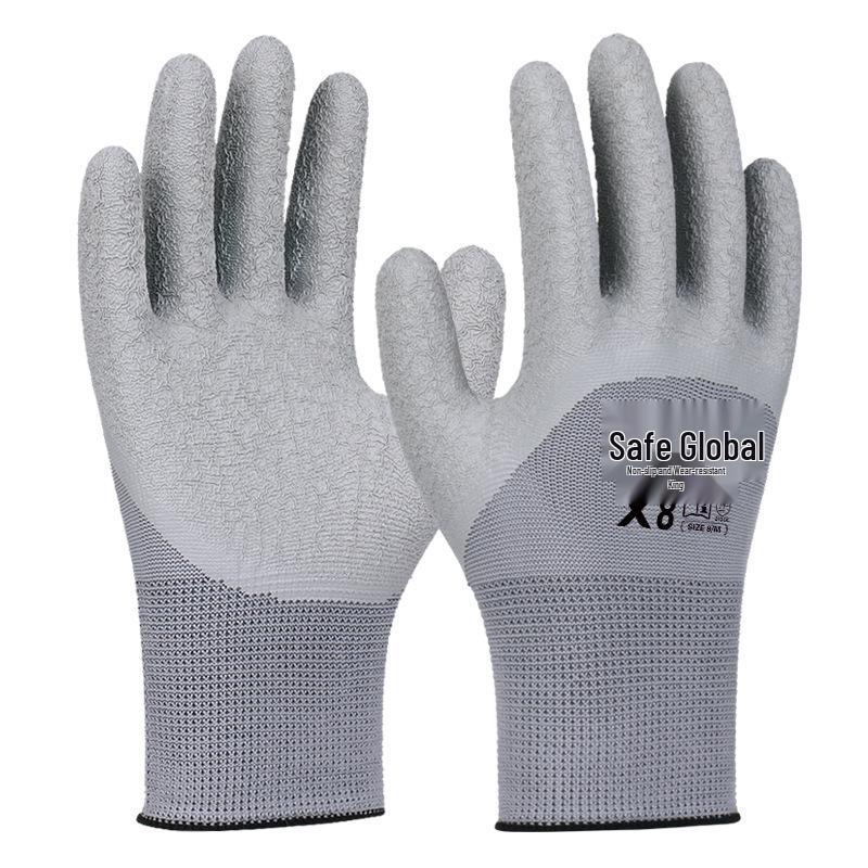 Reinforced Nitrile Anti-Stab Non-Slip Work Gloves for Construction and Oil Resistance