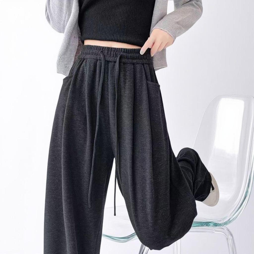 Women's Summer 2026 Ice Silk High-Waist Narrow-Legged Loose Pants