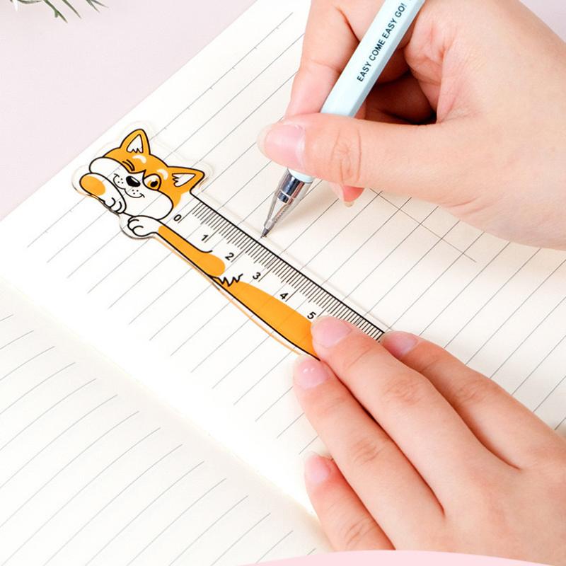 Cat Ruler Kawaii Accessories School Supplies Drawing Tool Papeleria Transparent 15cm Regla Cute Japan Stationery Straightedge