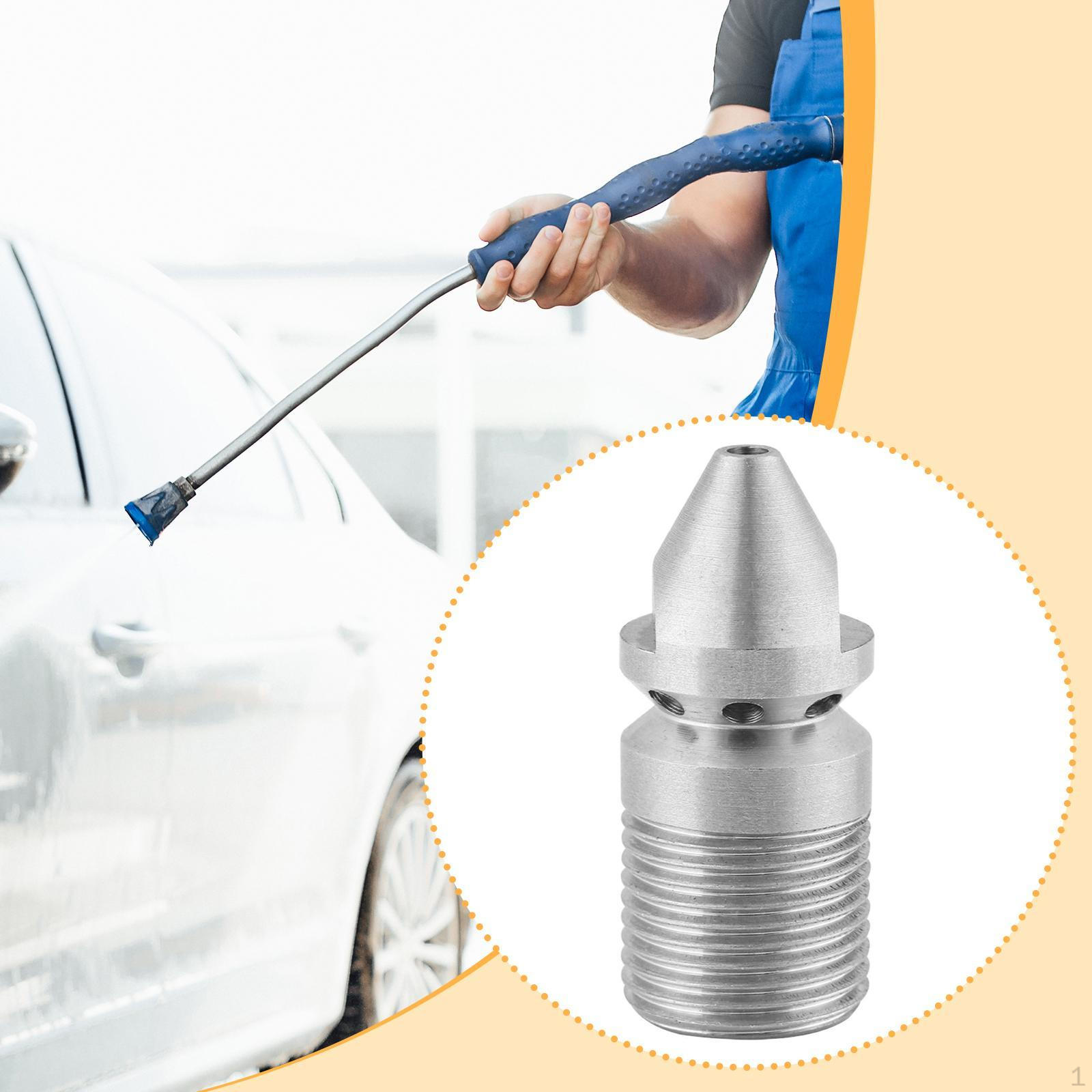 

3/8 Pressure Washer Sewer Nozzle Stainless Steel Heavy Duty Powerful Versatile Outside Attachment