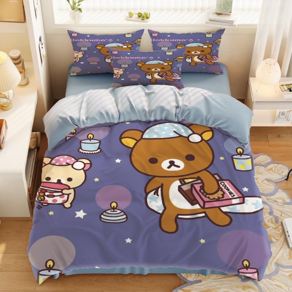 Cute little bear Duvet Cover pillowcase Bedroom Decoration Children Gift adult Single Double bed Large SizeZip Duvet Cover