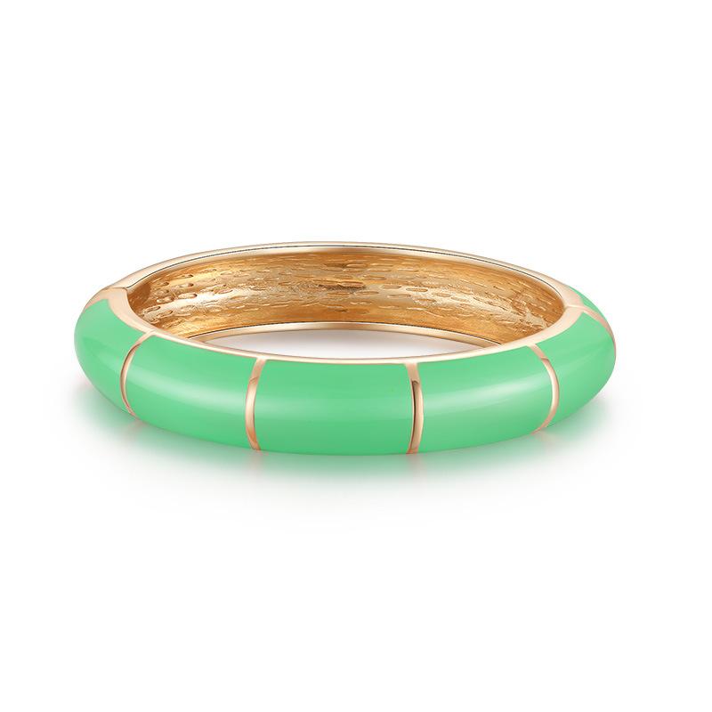 

Браслет в богемном стиле отпуска с разноцветными каплями масла, креативный браслет в стиле ретро, ​​простое кольцо, модный и универсальный браслет 23.5cm зелёный