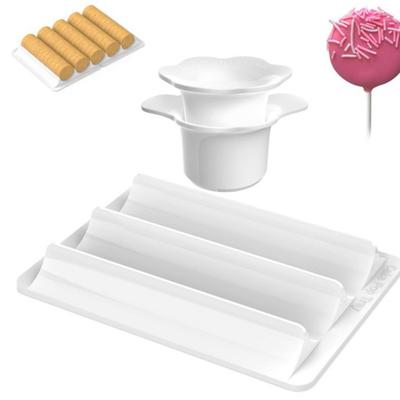 Circle Cake Pop Mold Set 1.75-Inch Round Cookie Cutter with Base Tray Plastic Cake Bar Mold for Truffles Desserts