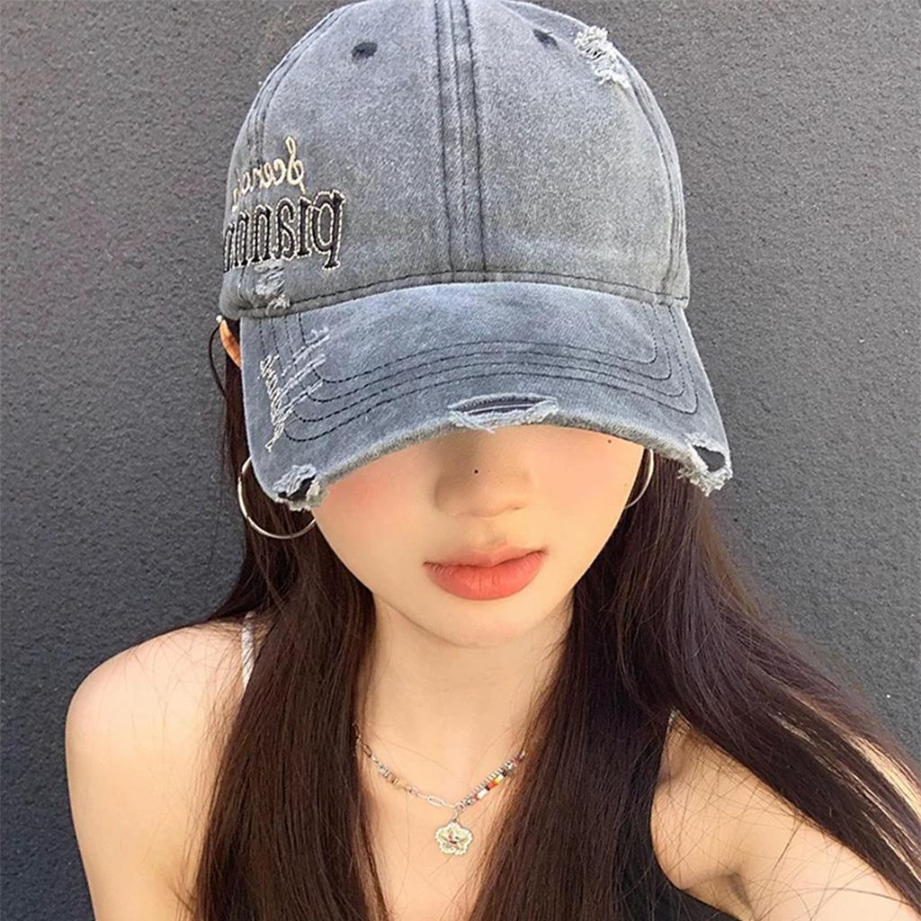 Spring And Summer American Retro Embroidery Side Letter Baseball Cap Men'S And Women'S Sunshade Personality Retro Versatile Cap