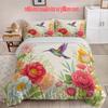 Flower And Bird Three-Piece 3D Digital Printing Quilt Set
