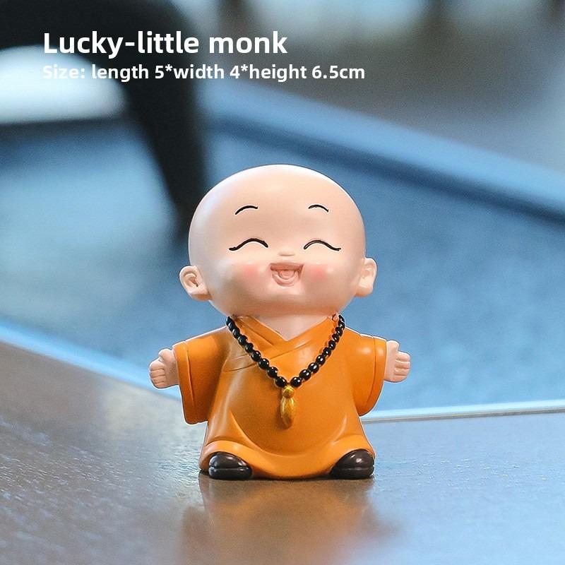 Zen-inspired Monk Figurine, Cute Little Novice Monk, Tabletop Tea Table, Tea Pet, Tea Stand, Office Decoration, Small Accessory Lucky
