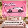 Autorennen (135) Themen-Wandteppich, individuell mit Namen und Text, personalisierter Hänge-Wandteppich für Schlafzimmer, Wohnzimmer-Dekoration