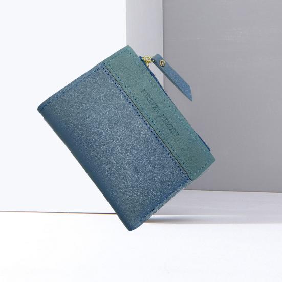 Women Wallet Portable Mini Short Bi-fold Multi-slots Credit Card Holder Smooth Zipper Slim Wallet Coin Purse Money Case Shopping Use