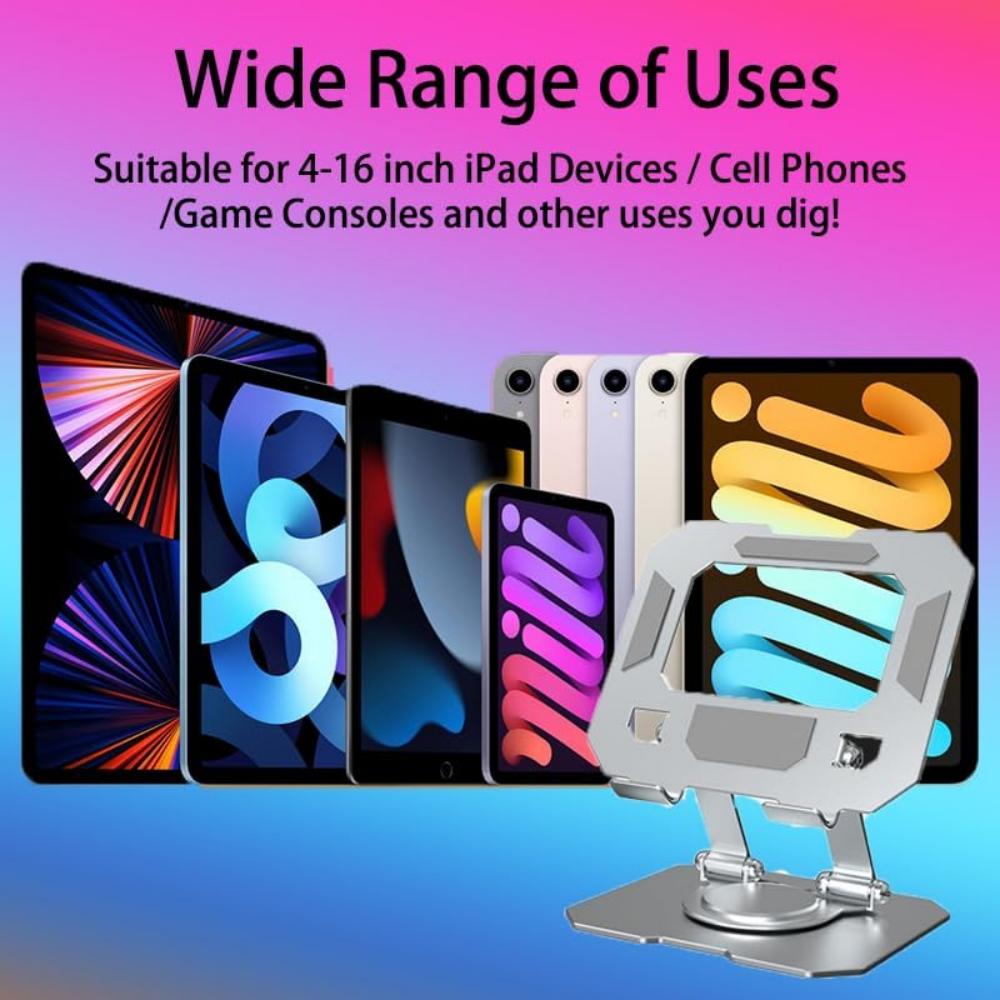 360° rotating office desktop stand, aluminum foldable, office stand, multi-functional desktop stand, dual-pole adjustable