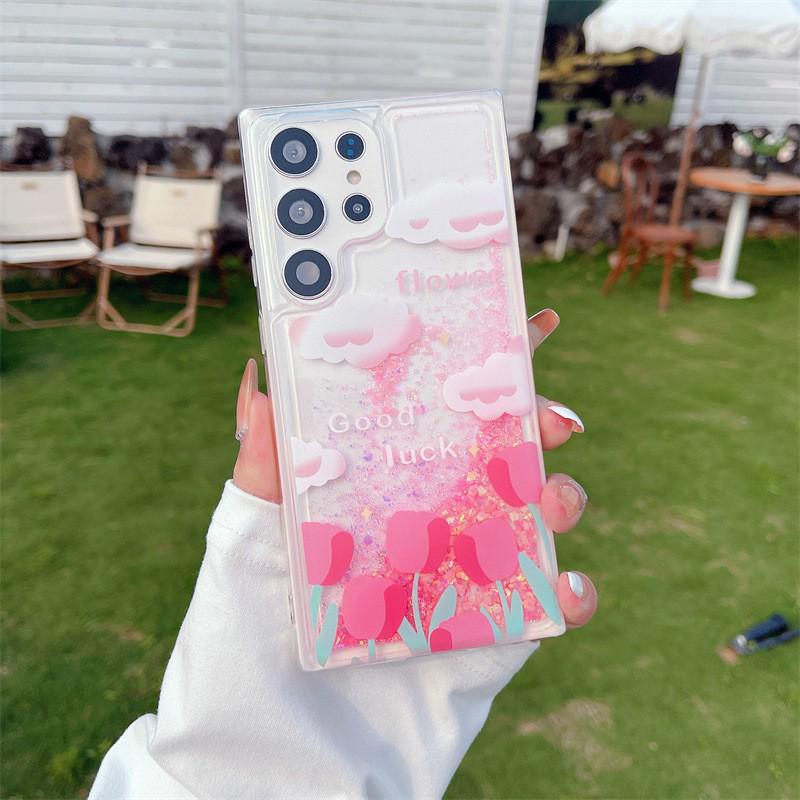 Luminous Flowing Sand Glitter Phone Case for Samsung S25 Ultra/S24/S23+/A36/A16/A34/A53.