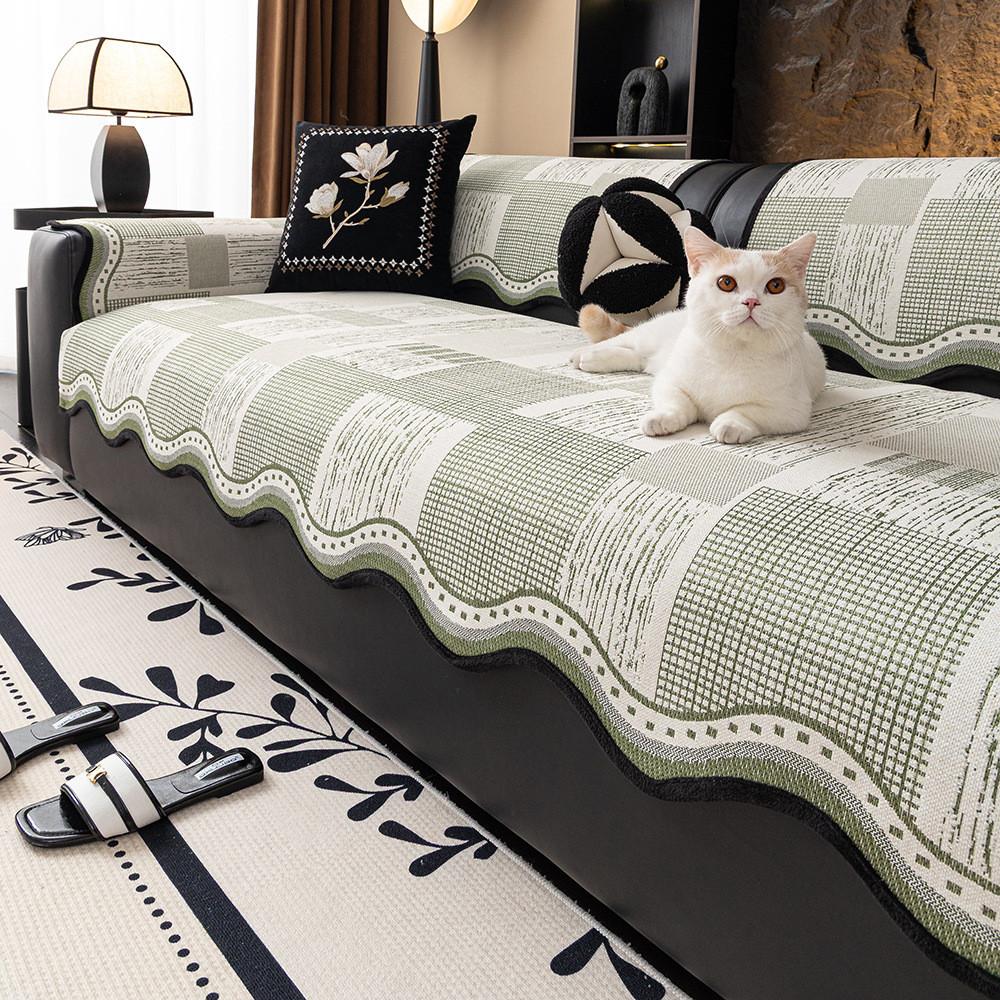 1pcs Irregular Sofa Cover Wear Resistant Non-Slip All-Season L Shape Couch Mat Breathable Home Couch Protector for Living Room