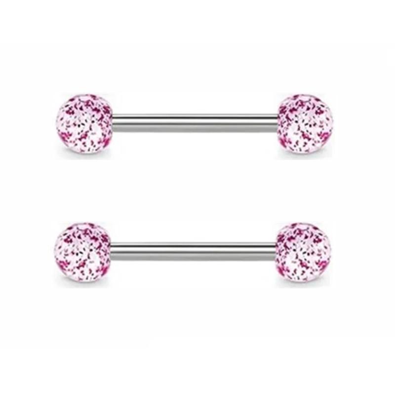 1Pair Pink Butterfly Nipple Piercing Jewelry Shiny Crystal Nipple Rings For Women Girls Heart Nipple Barbells Piercing Pezon