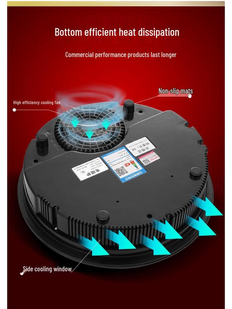 Shengxi High-Power Induction Cooktop: Commercial-Grade, Round, Embedded, Ideal for Stir-Fry and Home Use
